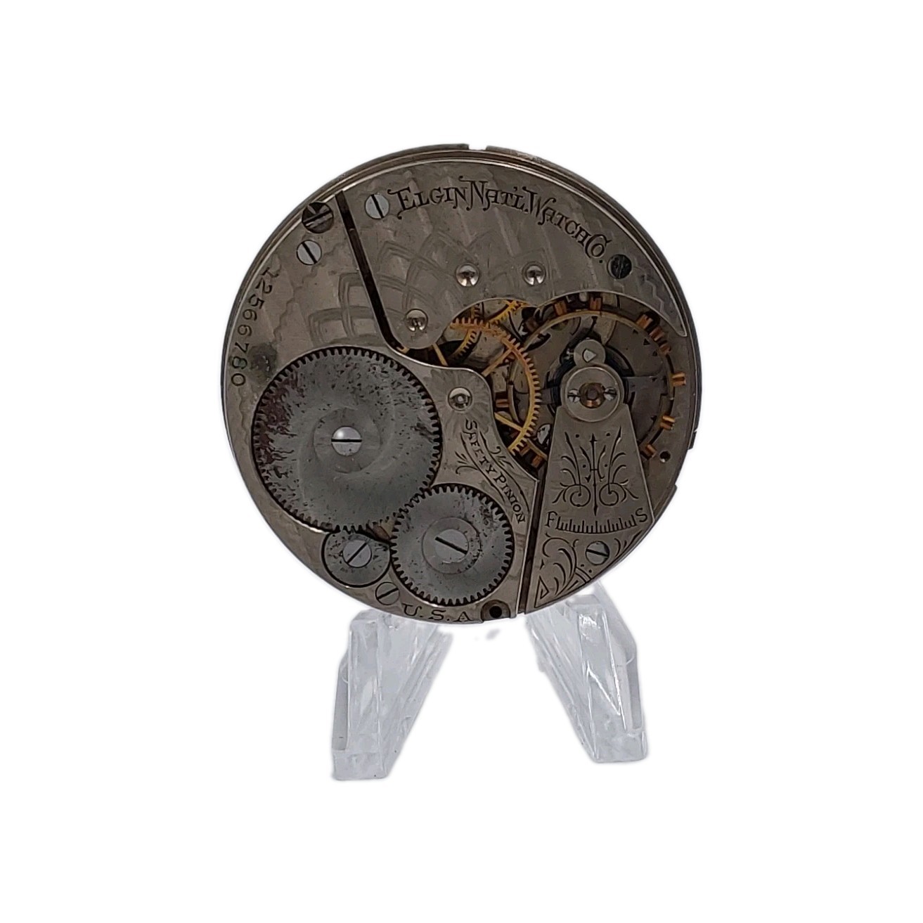 Elgin 291 16s Movement Double Sunk Enamel Dial Pocket Watch Parts 2057