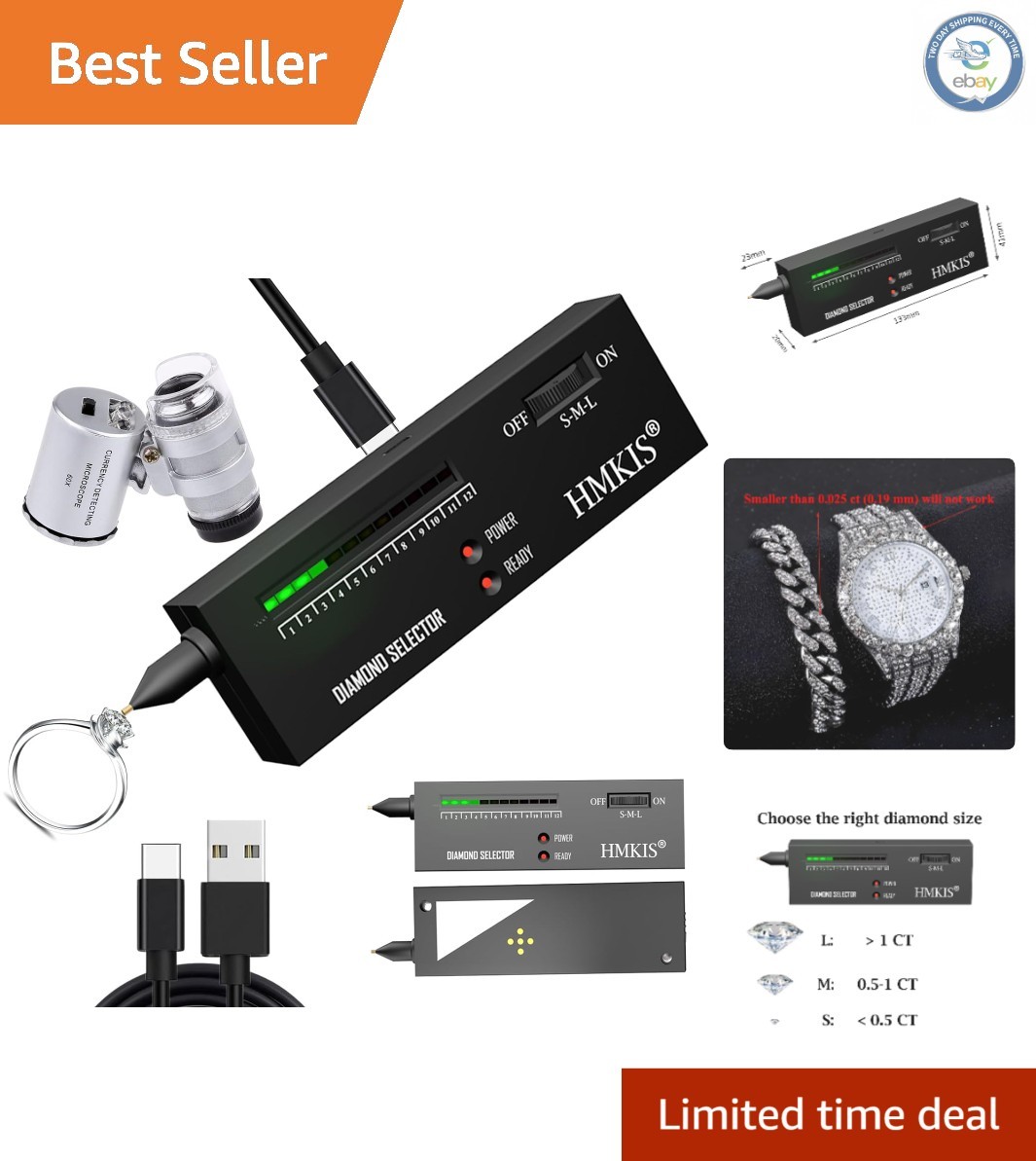 Professional Diamond Tester Pen & 60X Loupe – Accurate Gemstone Authenticity