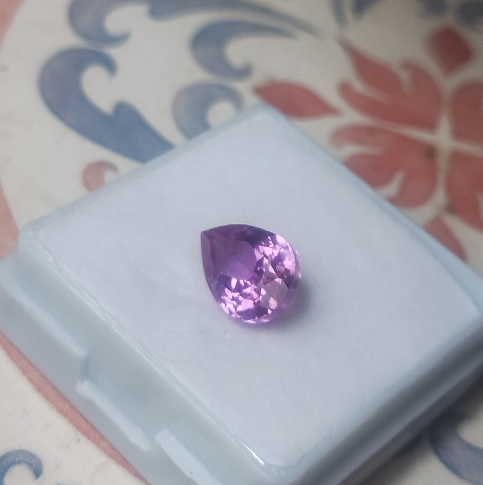 2.35 Ct Boysenberry Sapphire Pear Cut AGSL Certified Loose 9.3×6.3×5.1mm