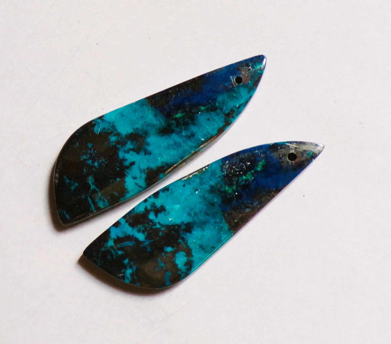 53.85 Cts Natural Shattuckite Cabochon Match Pair Gemstone 42X14MM S47