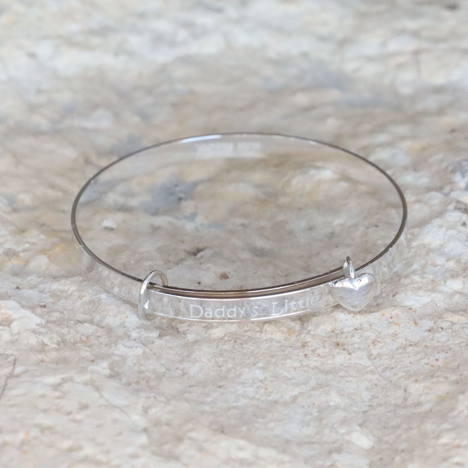 Daddy’s little Girl Heart Bracelet Bangle Silver Baby Shower Baptism Christening