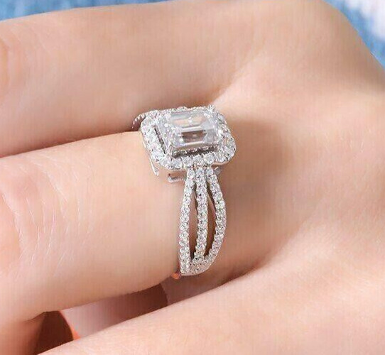 2.65 CT CZ Classic Ring Silver Plated Sweet Halo Proposal Ring Thanksgiving Ring