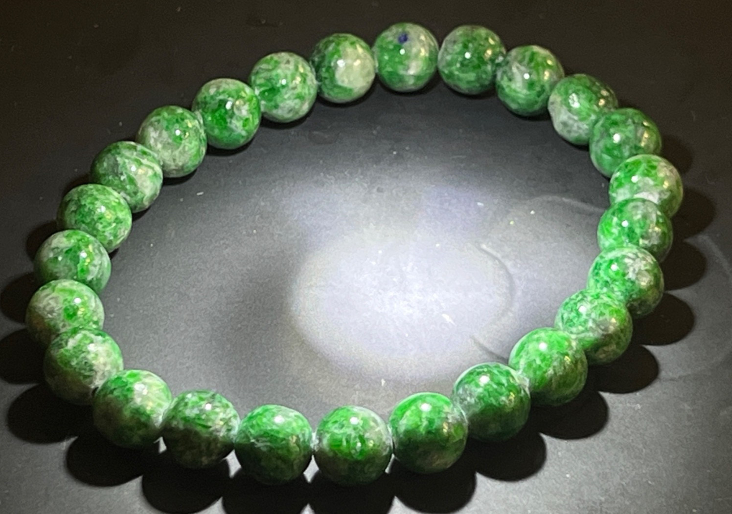 Natural Burmese Jadeite Bracelet – Type A Jade Beads 8mm, 23g – Authentic Healin