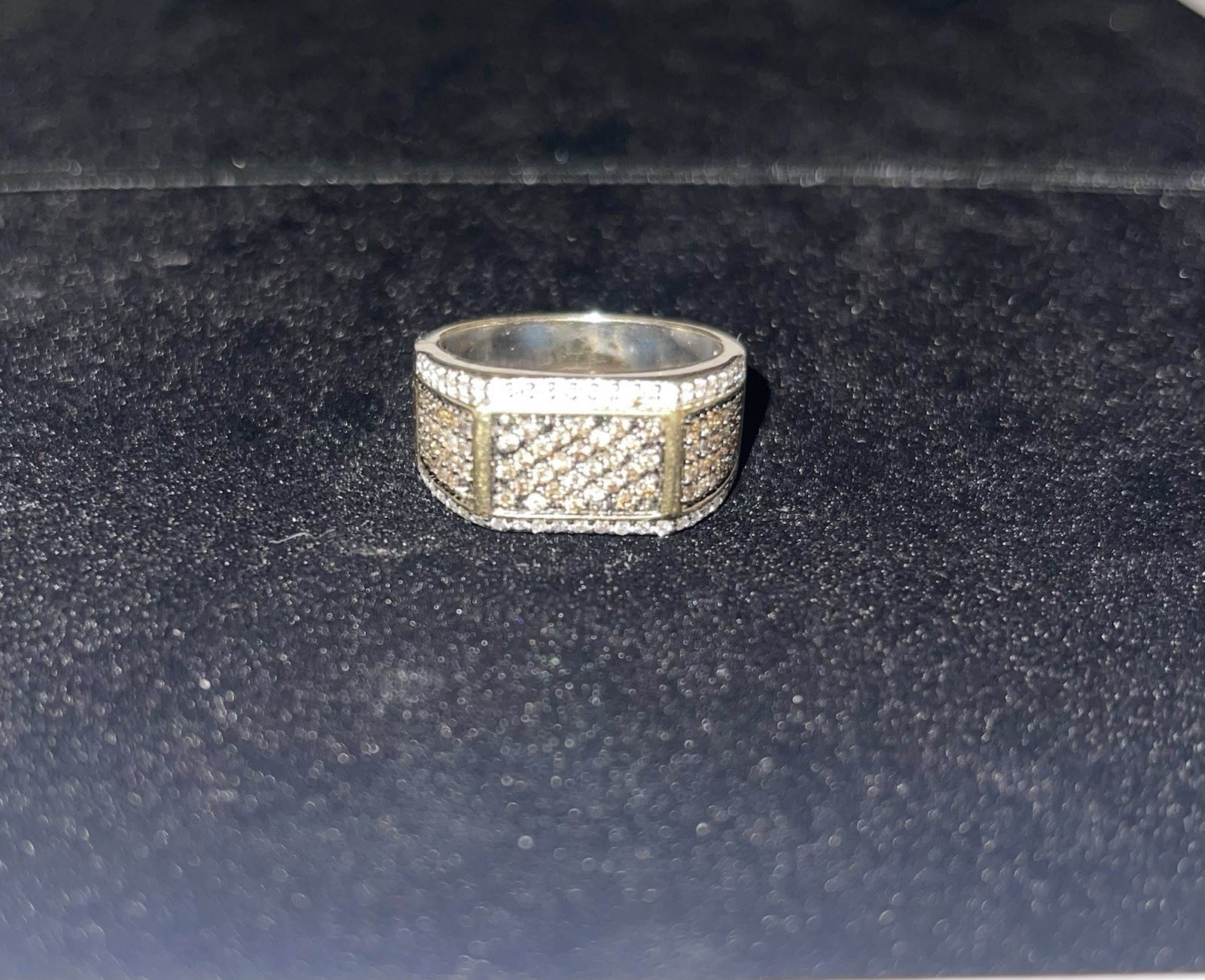 10K Yellow Gold Natural Diamond Men’s Ring 10g Size 10.5 READ