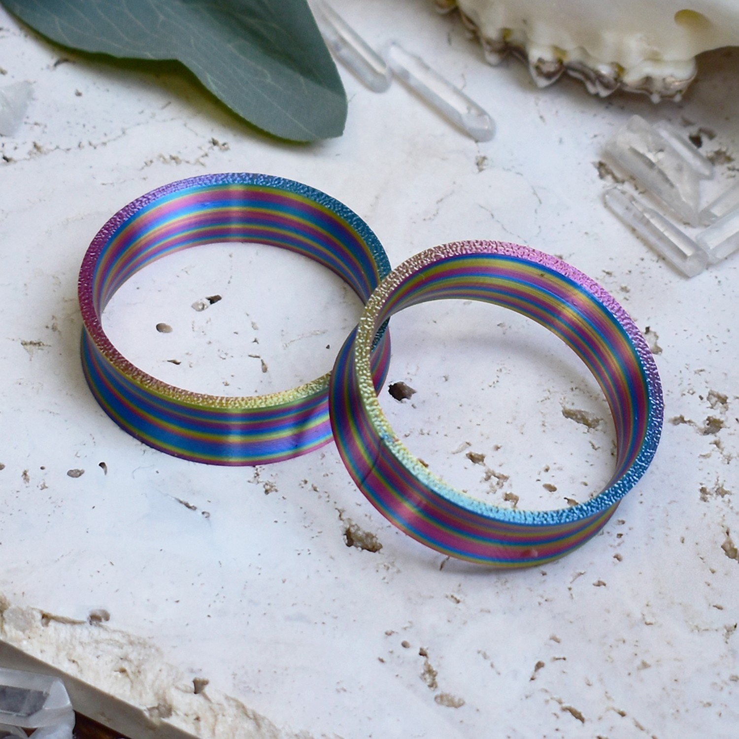 Ultra Light Ear Tunnels 10-200mm | Rainbow Twist Ear Plugs | Pair | 9 shapes