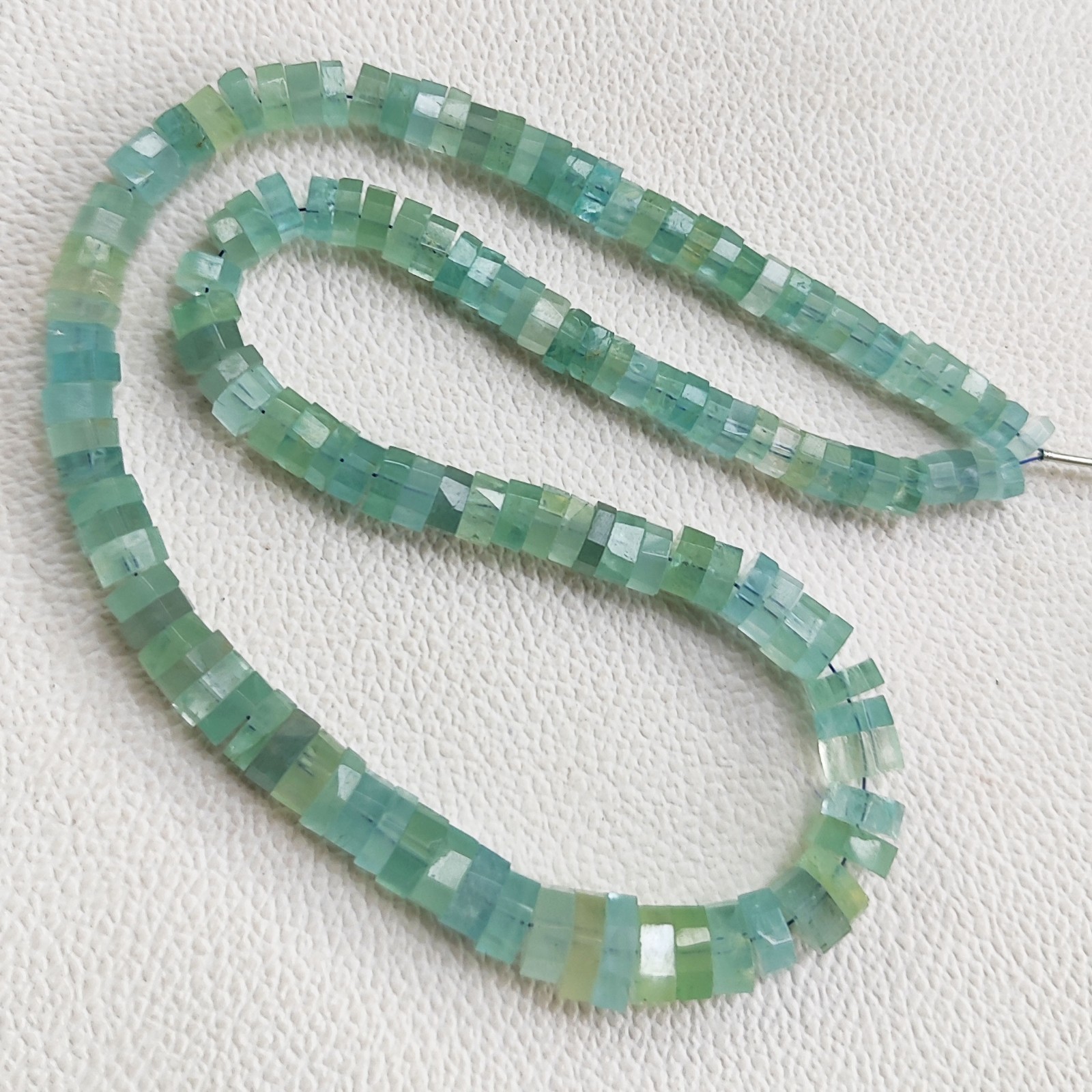 Brazil Aquamarine Faceted Bolt Shape Beads 6mm-10mm Size Gems 16″ Strand