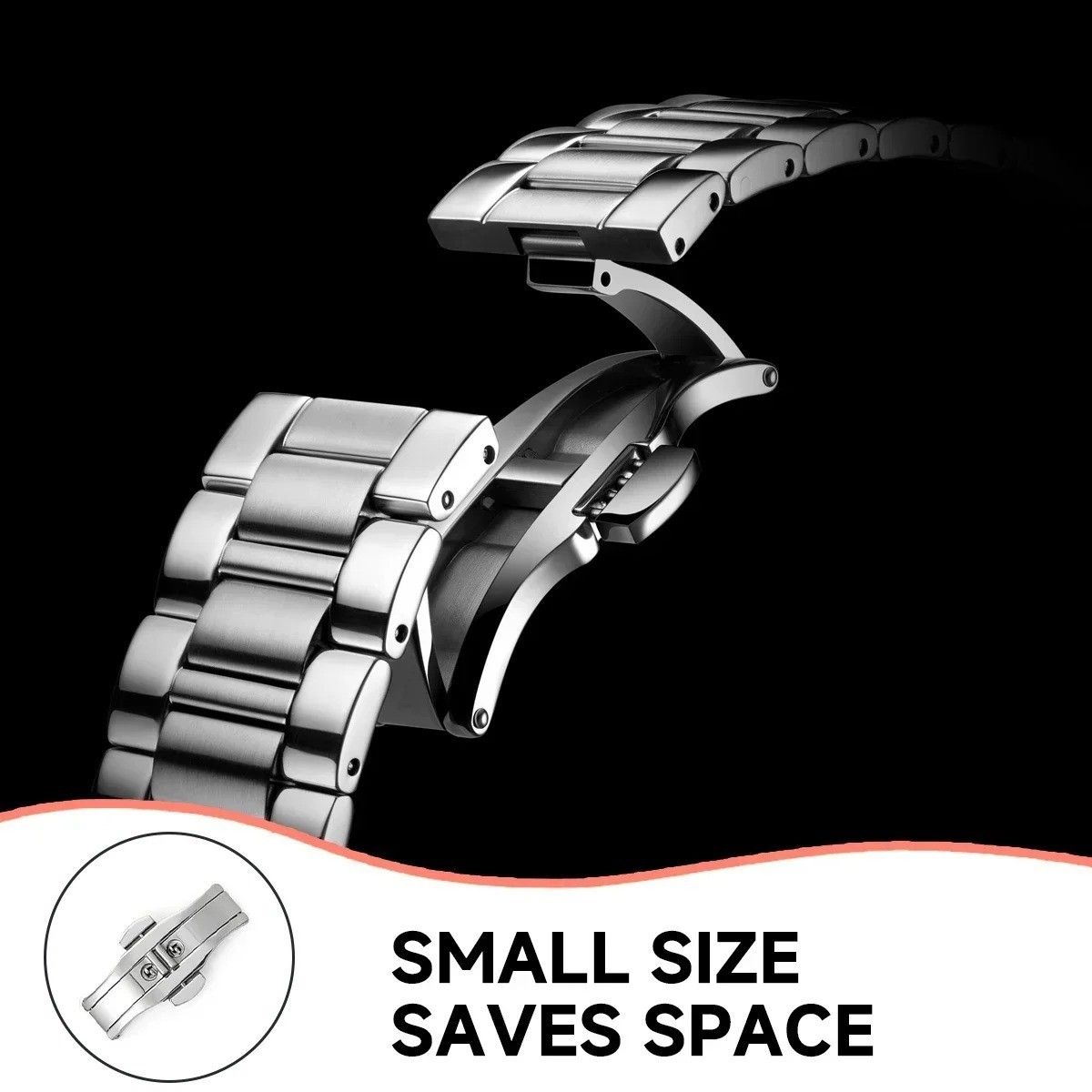 Stainless Steel Butterfly Buckle Watch Band Clasp 16mm-22mm Deployment Clasp NEW