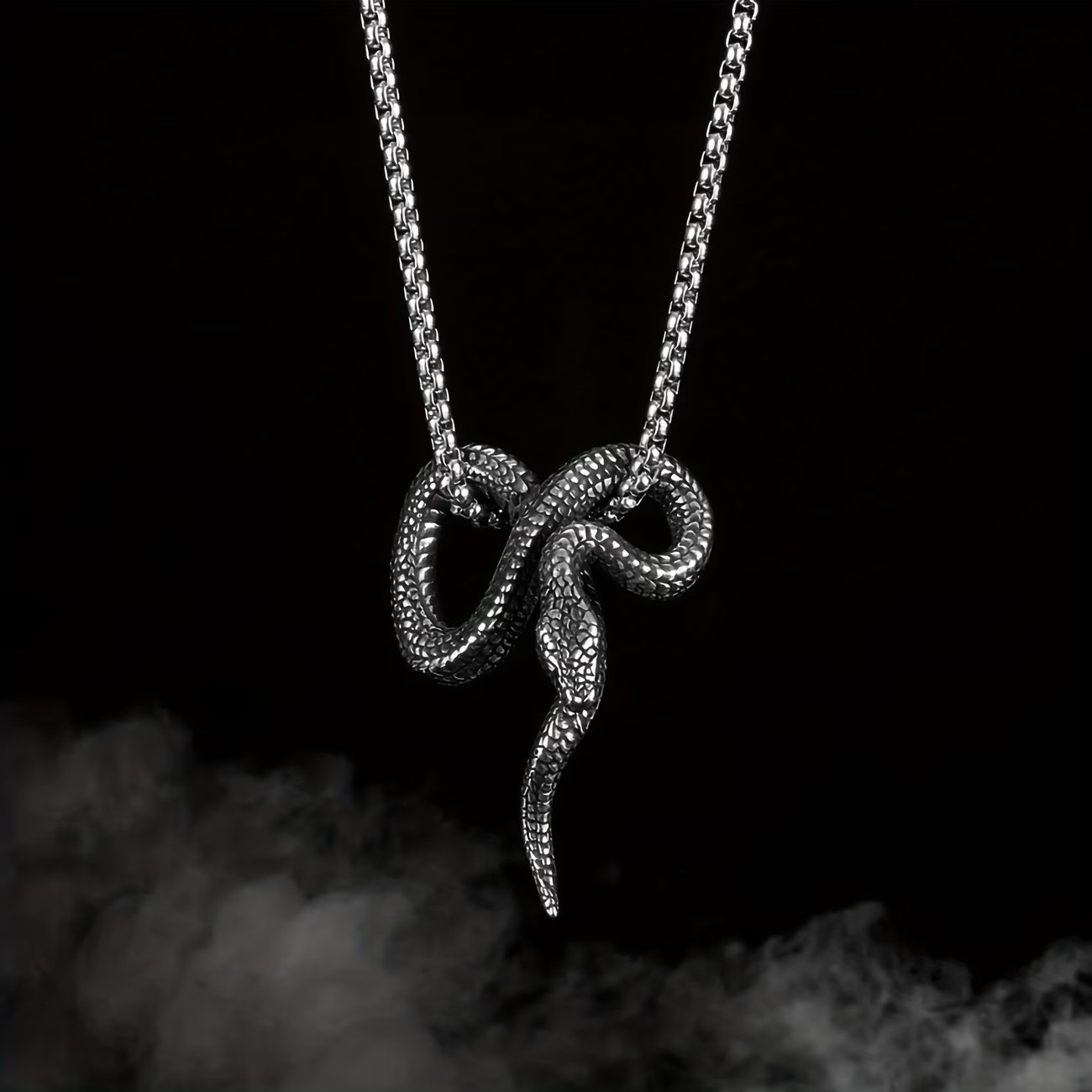 925 Sterling Silver Charm New Fashion Jewelry King Cobra Snake Pendant Necklace