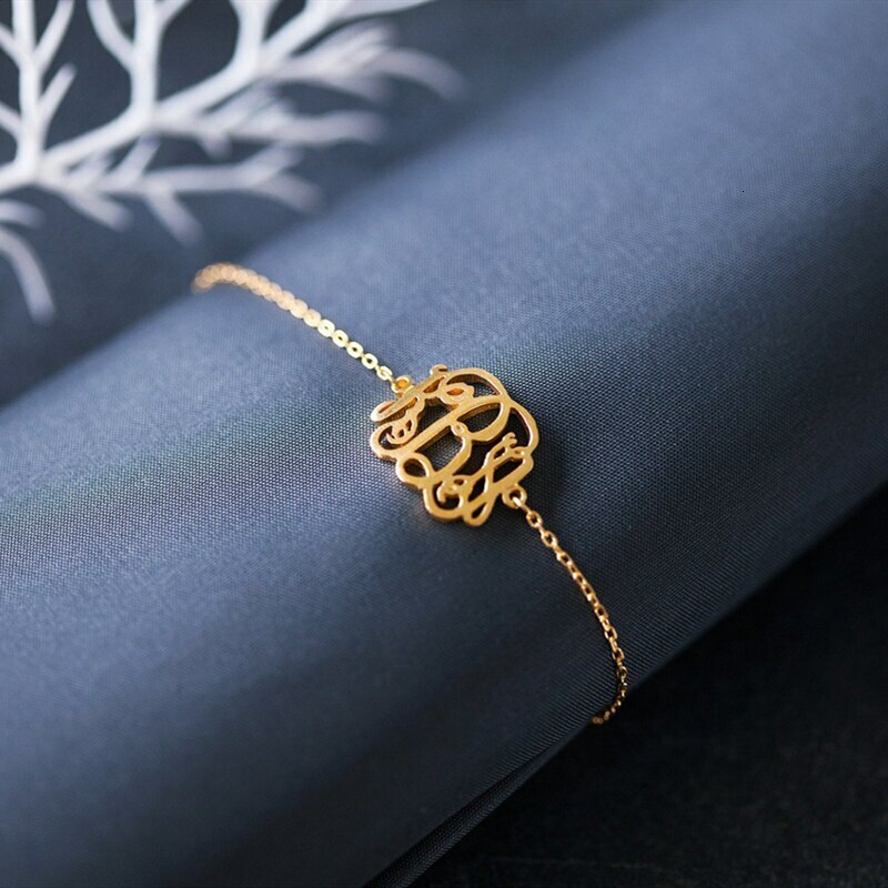 Custom Monogram Initials Bracelet With Box Personalized Boho Jewelry Women Gift