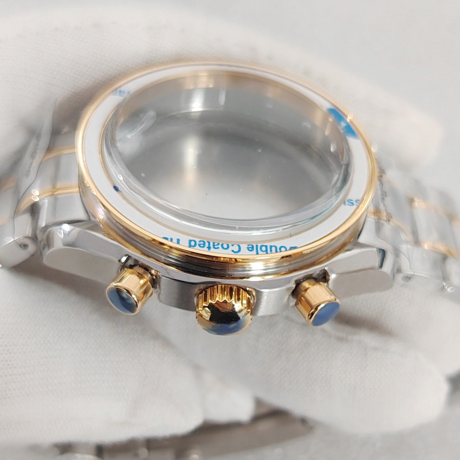 40mm Solid Back Stainless Steel Watch Case + Bracelet For VK63 Vk64 Chronograph