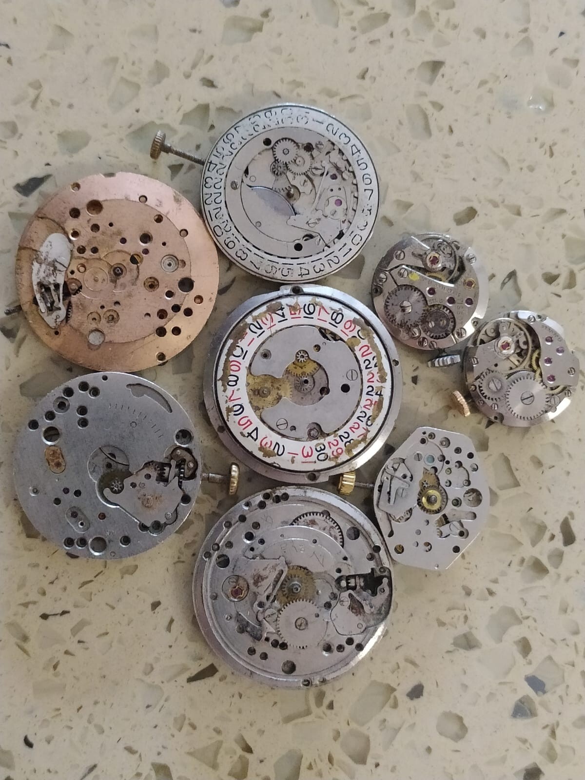 LOT VINTAGE Movements tissot /dogma/ lnco/ & Other for parts