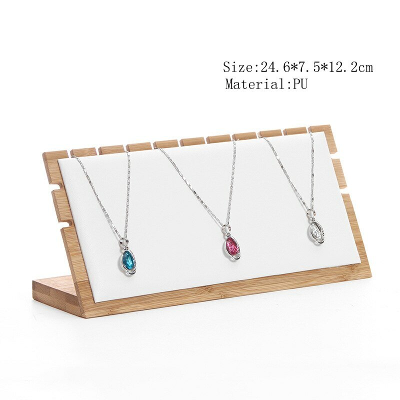 Bamboo Necklace Pendant Jewelry Display Holder Rack Organizer Storage Case