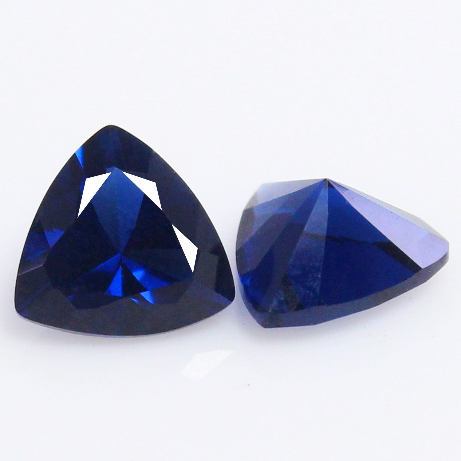 Natural Certified Ceylon Blue Sapphire 8.00 MM Trillion Pair Unheated Gemstones