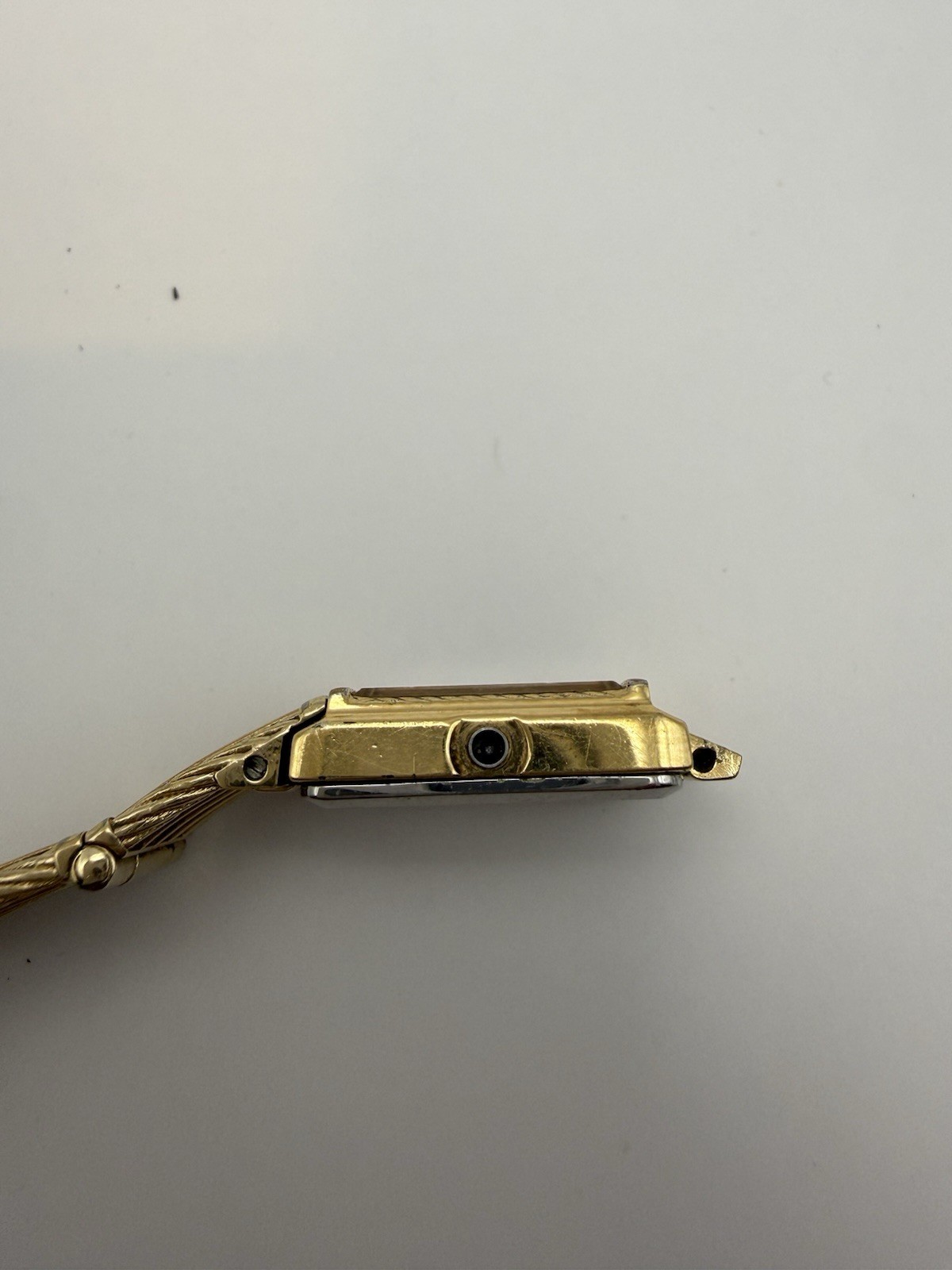 Seiko Quartz Women’s Vintage 1980s Rectangle Gold Bracelet Watch Black Dial