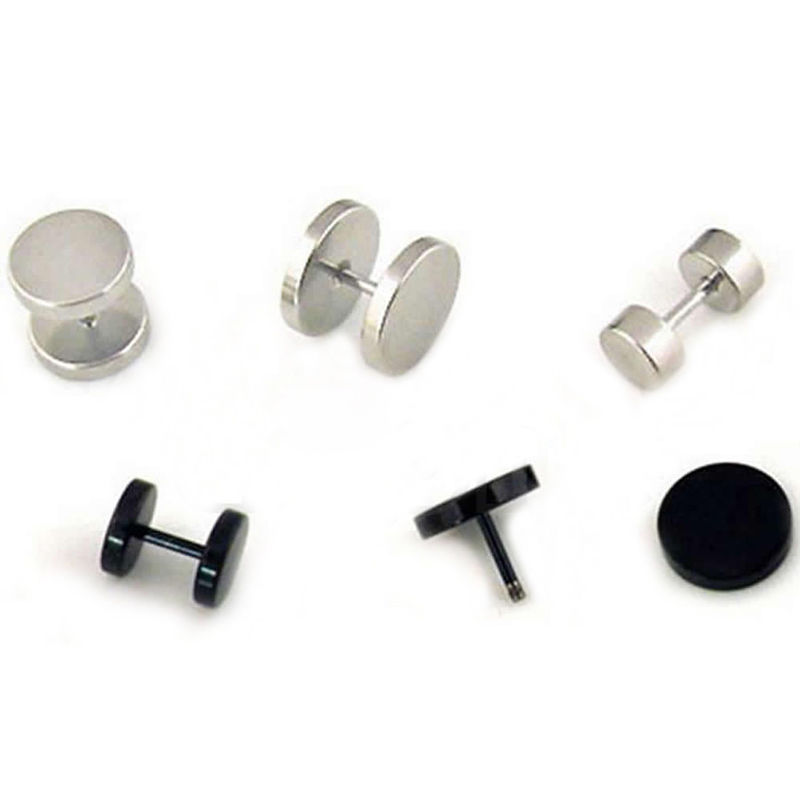 New Round Barbell Stainless Steel Screw Back Men’s Earring Ear Studs 3-14mm USA