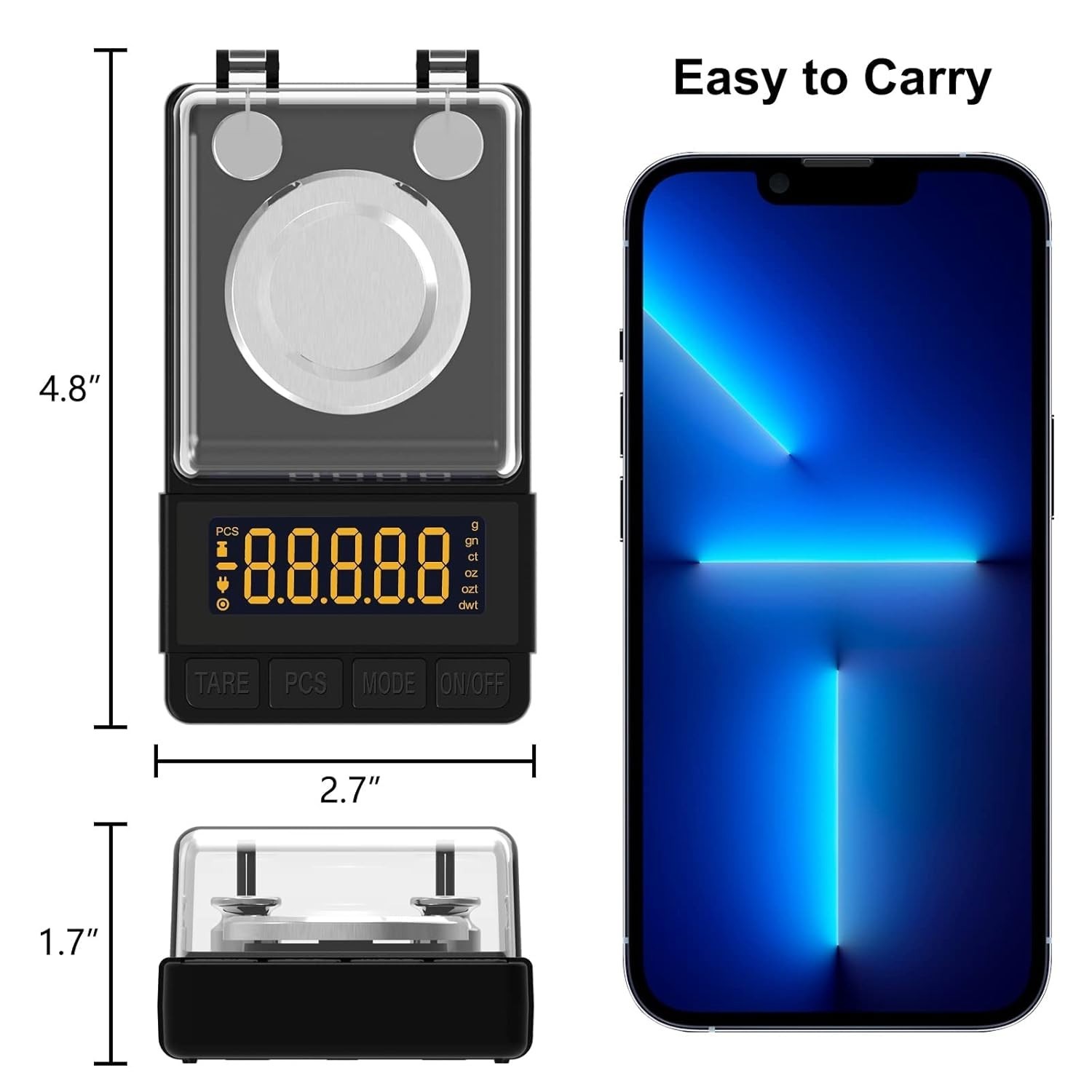 Precision Digital Scale with Tare Function – 50g Capacity for Jewelry & More