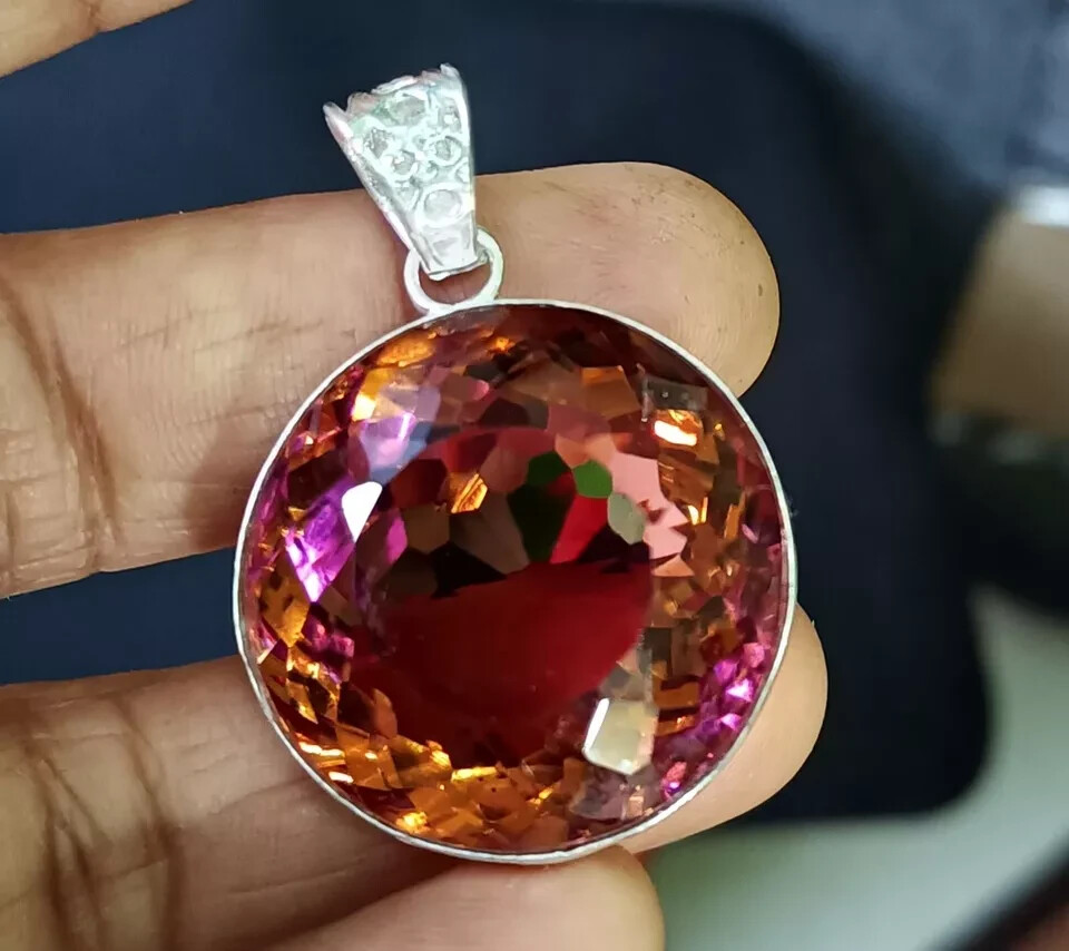 Certified 70 Ct+ Natural Zultanite 7 Color Pendant 925 Silver Loose Gemstone