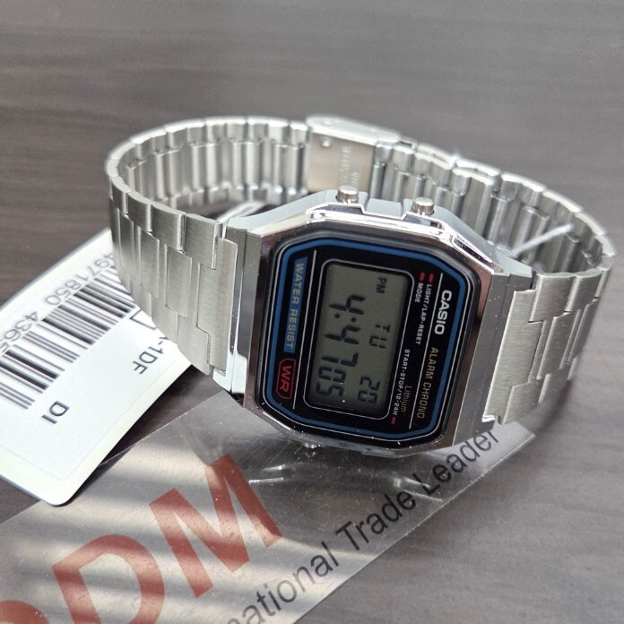 CASIO sports digital watch Unisex SILVER Original New A-158WA-1DF