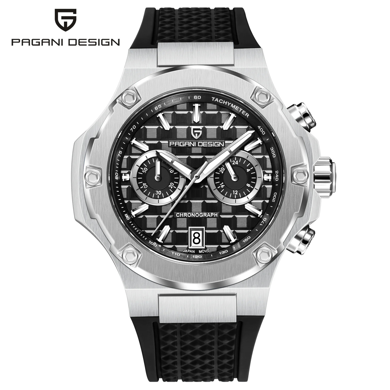 PAGANI DESIGN Men’s Chronograph Watch VK64 Quartz 10ATM Rose Gold Sport Watch