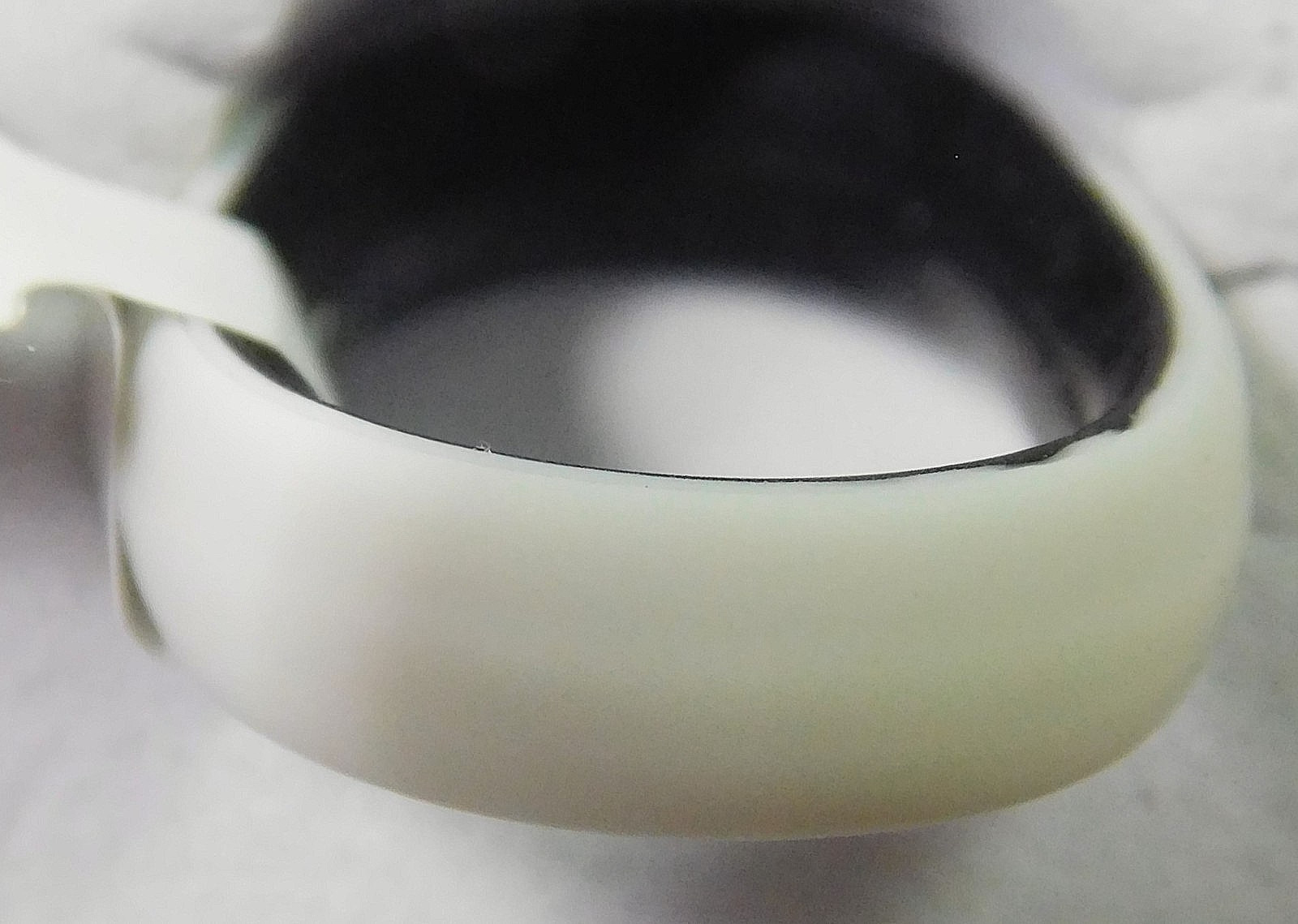 Fashion White Silicone Ring – Ring Size 7.5 – Textured – #A23