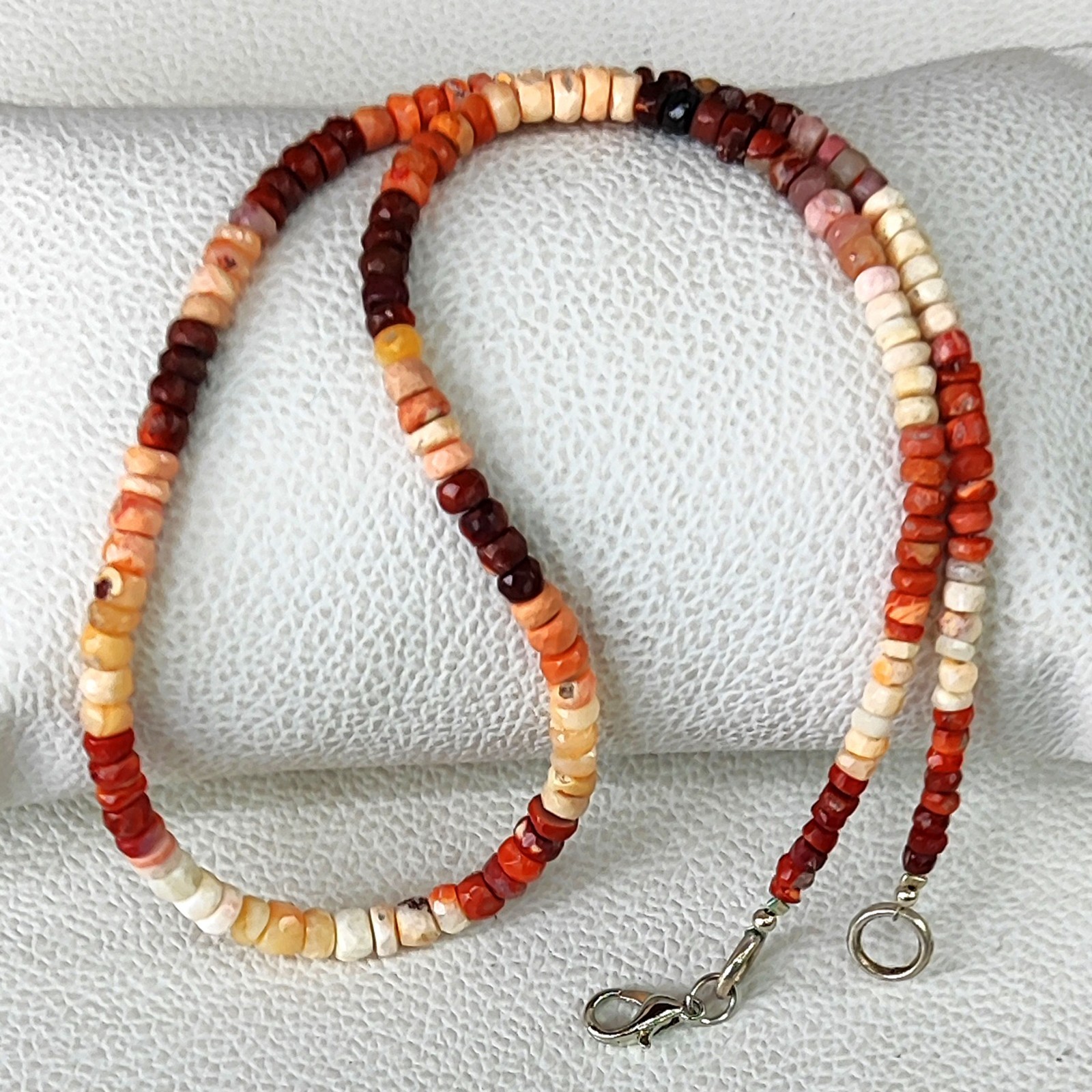 Mexican Orange Fire Opal Gemstone 4-5mm Faceted Rondelle Shape Beads 17″ Gems