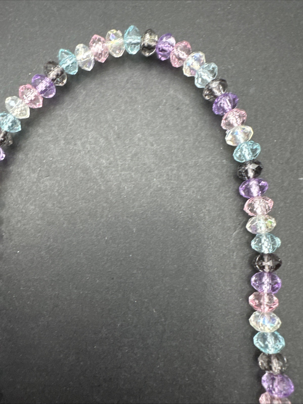 Stretch Choker Pastel Beads With Moon Iridescent Bling FREE SHIPPING!