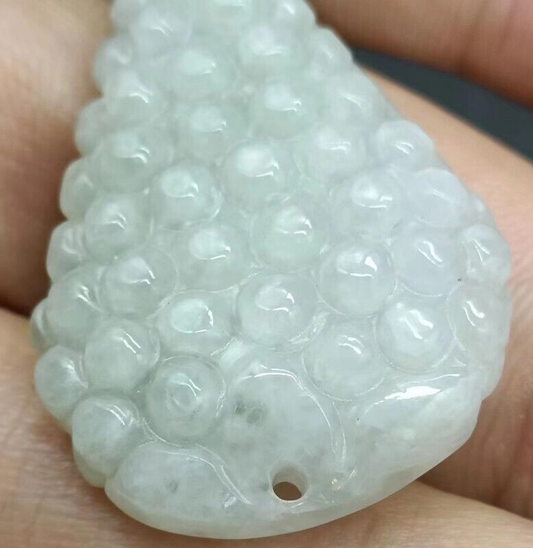 Certified Natural Light Green A Jade Jadeite Grape Pendant 百子千福