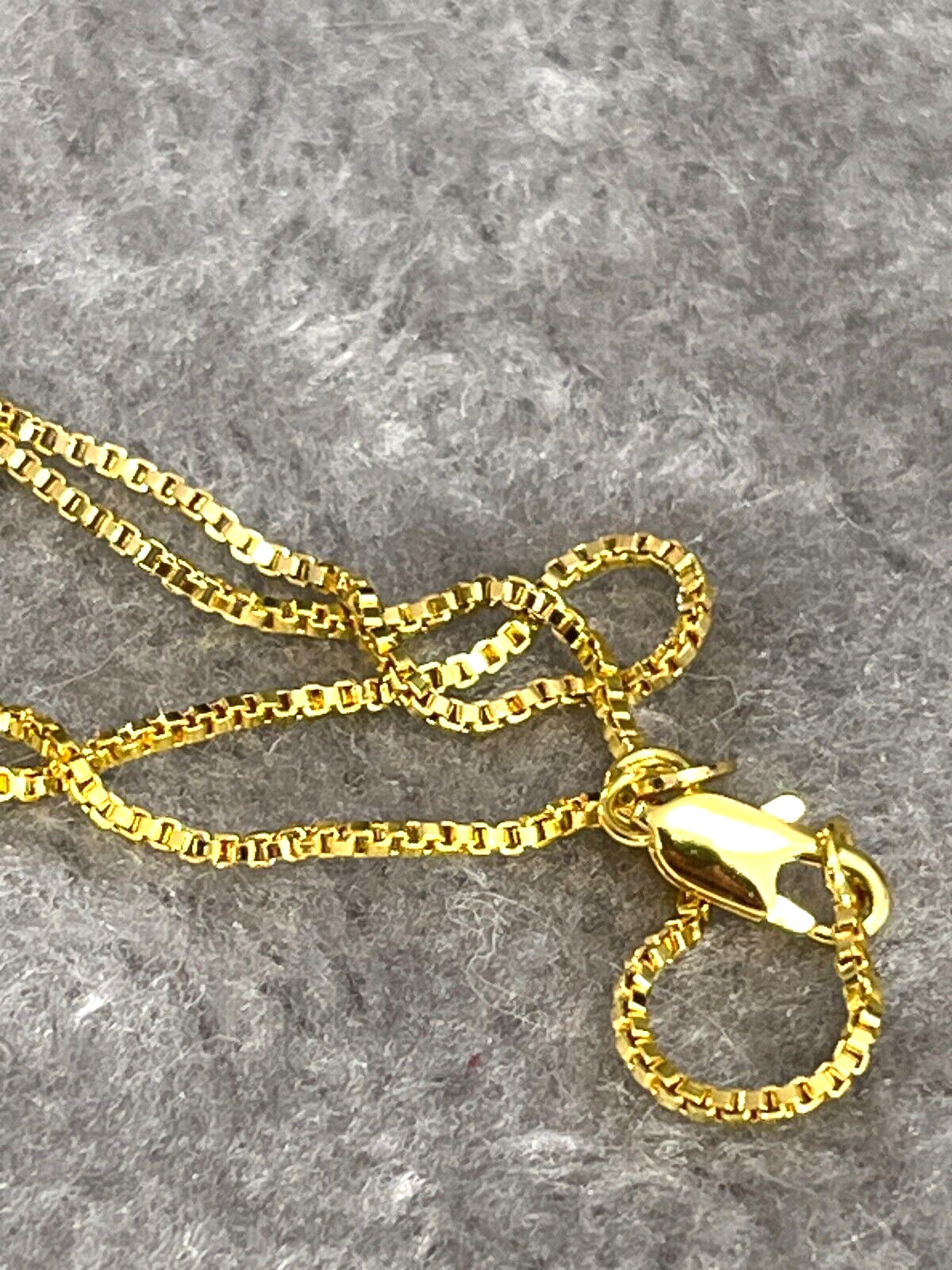 SHARP!! STAMPED 18K GOLD FILLED 1.6mm BOX CHAIN 20″ LONG FITS PENDANT NECKLACE