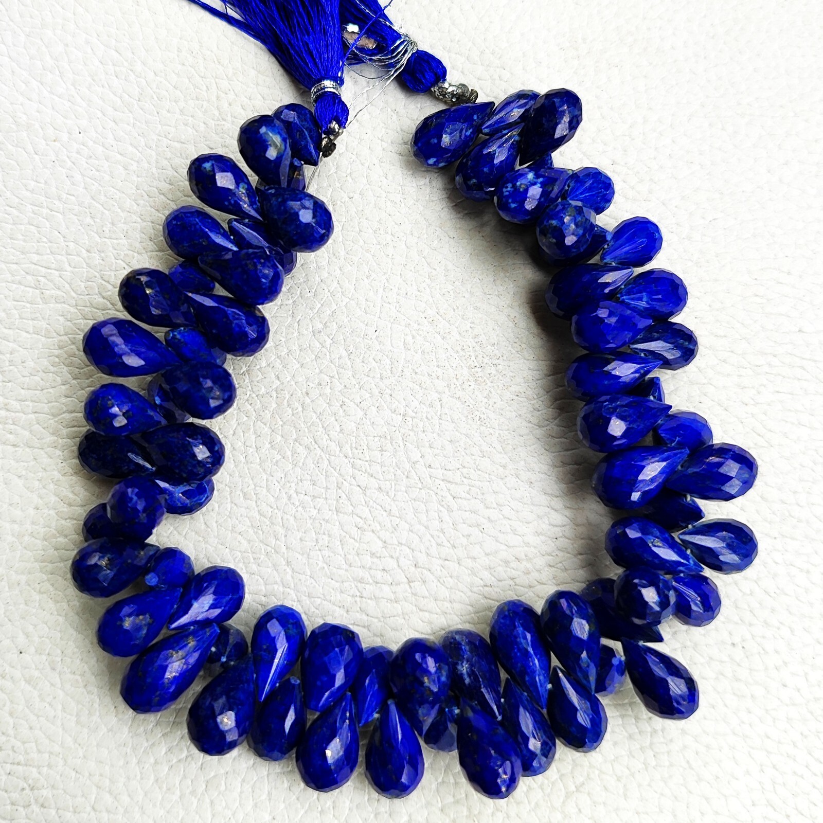 Natural Lapis Lazuli Gems 11×7 to 13×8 mm Faceted Teardrop Briolette 8.5″ Strand