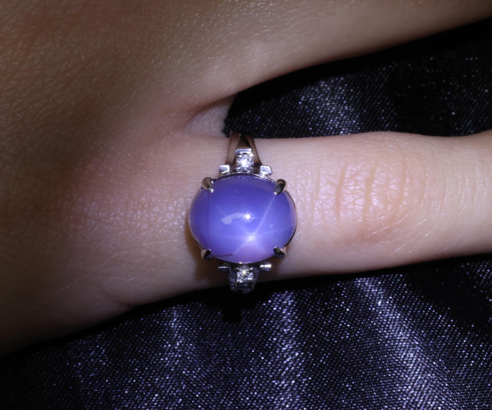 9.14ct GIA Ceylon No Heat Star Sapphire & 0.02ct Diamond Platinum Ring, Size 5.5
