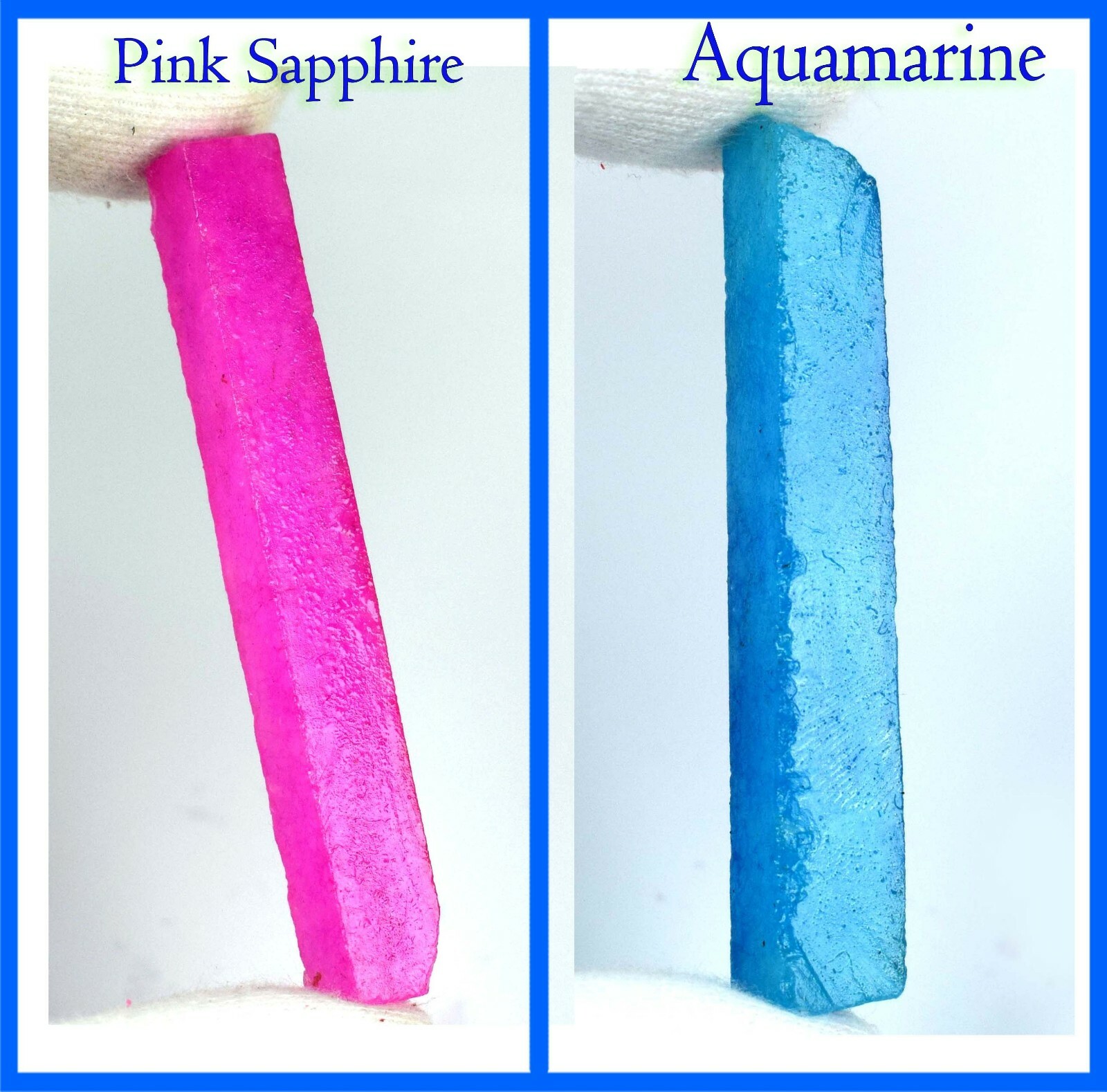 120 Ct Pink Sapphire & Aquamarine Natural Gemstone Slice Rough Pair SQ144