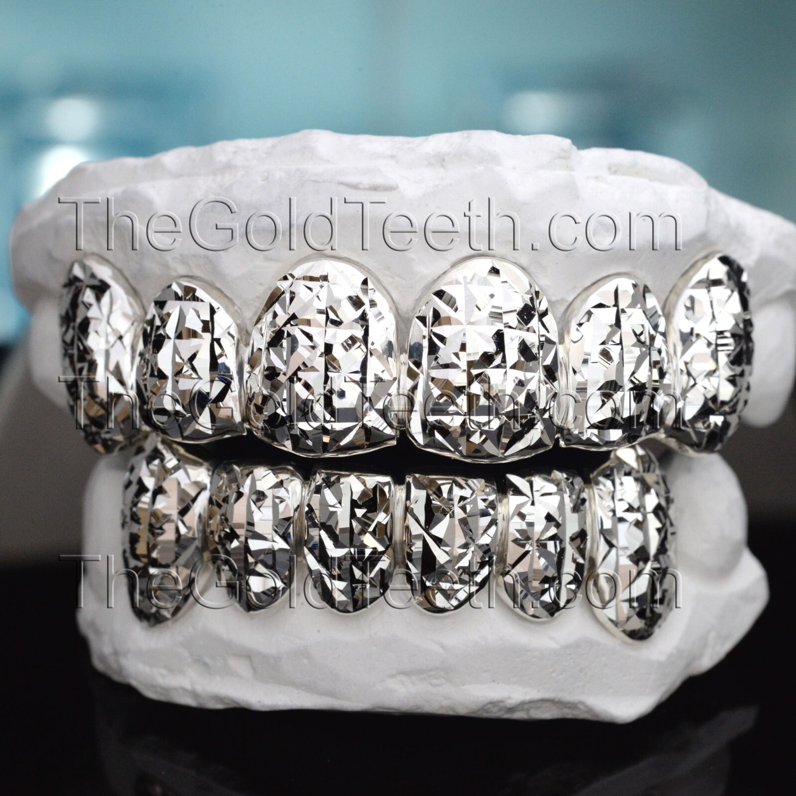 Custom Grillz .925 Sterling Silver Princess Cut Handmade Real Grill Teeth