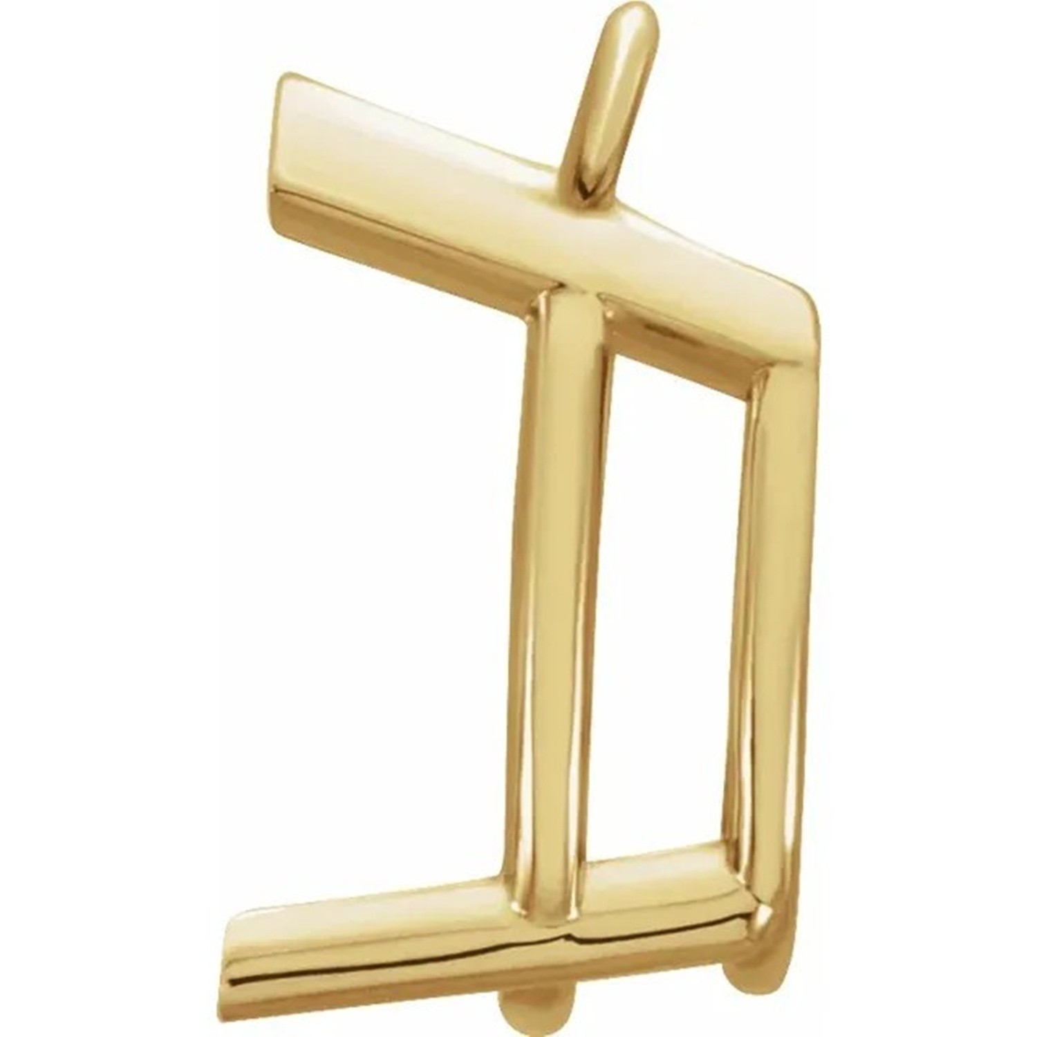 Pear Cut Dangle Mounting in Solid 10K Yellow Gold V End Prong Basket Setting USA