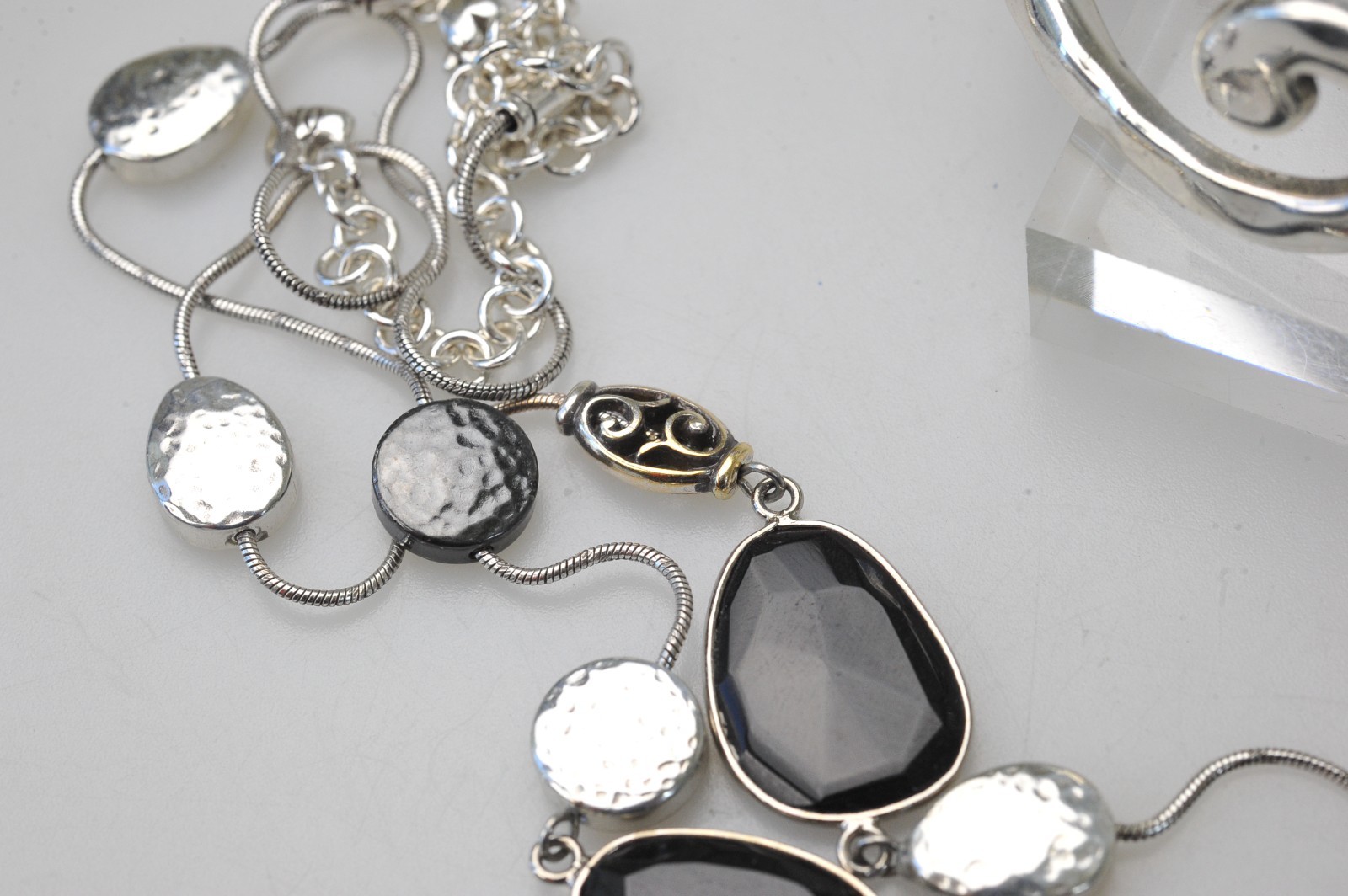 Brighton Necklace bracelet LOT Black Silver Classic * FLAWS See Description LF3