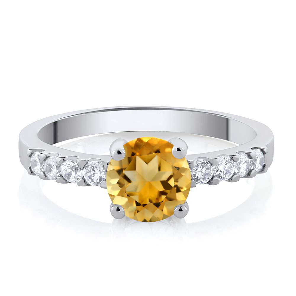 Citrine Engagement Anniversary Promise Ring For Women (1.04 Cttw, Gemstone