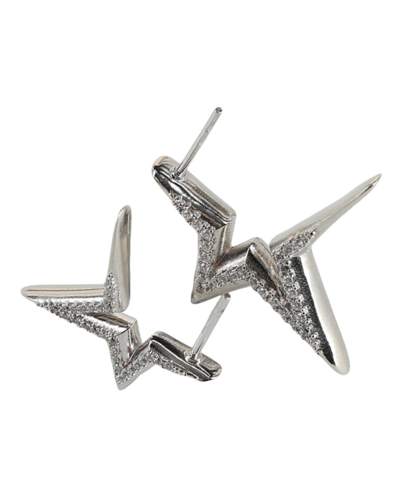 Ferragamo Womens Crystal-Embellished Asymmetrical Star Earrings