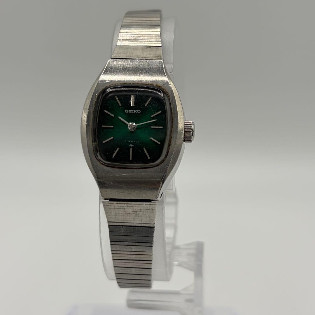 SEIKO 11-4050 Green Hand-wound Square Vintage Watch