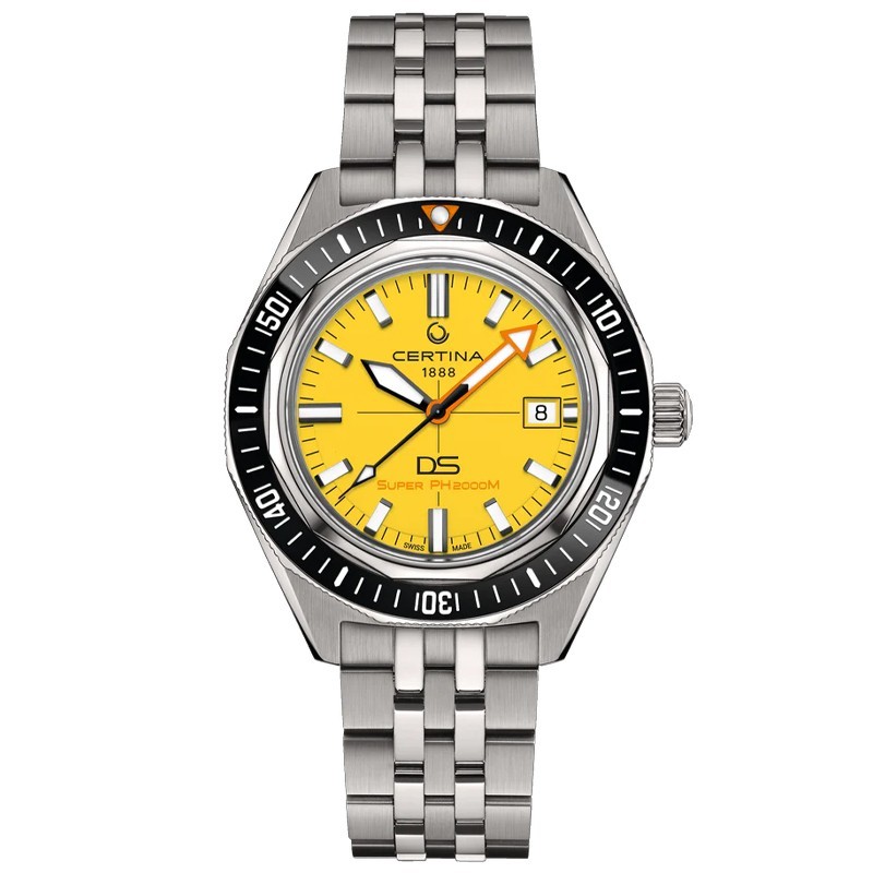 Certina DS Super PH2000M 43mm Yellow Dial Men’s Watch C0506074436102