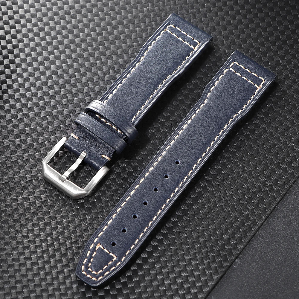 20 21mm Leather Watch Strap Band Pin Buckle Fits IWC Pilot Portugieser Portofino