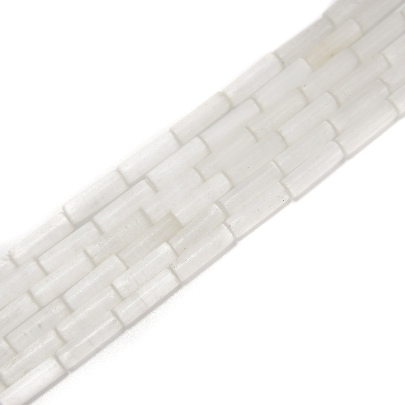 Natural Selenite Cylinder Tube Beads Size 4x13mm 15.5” Strand
