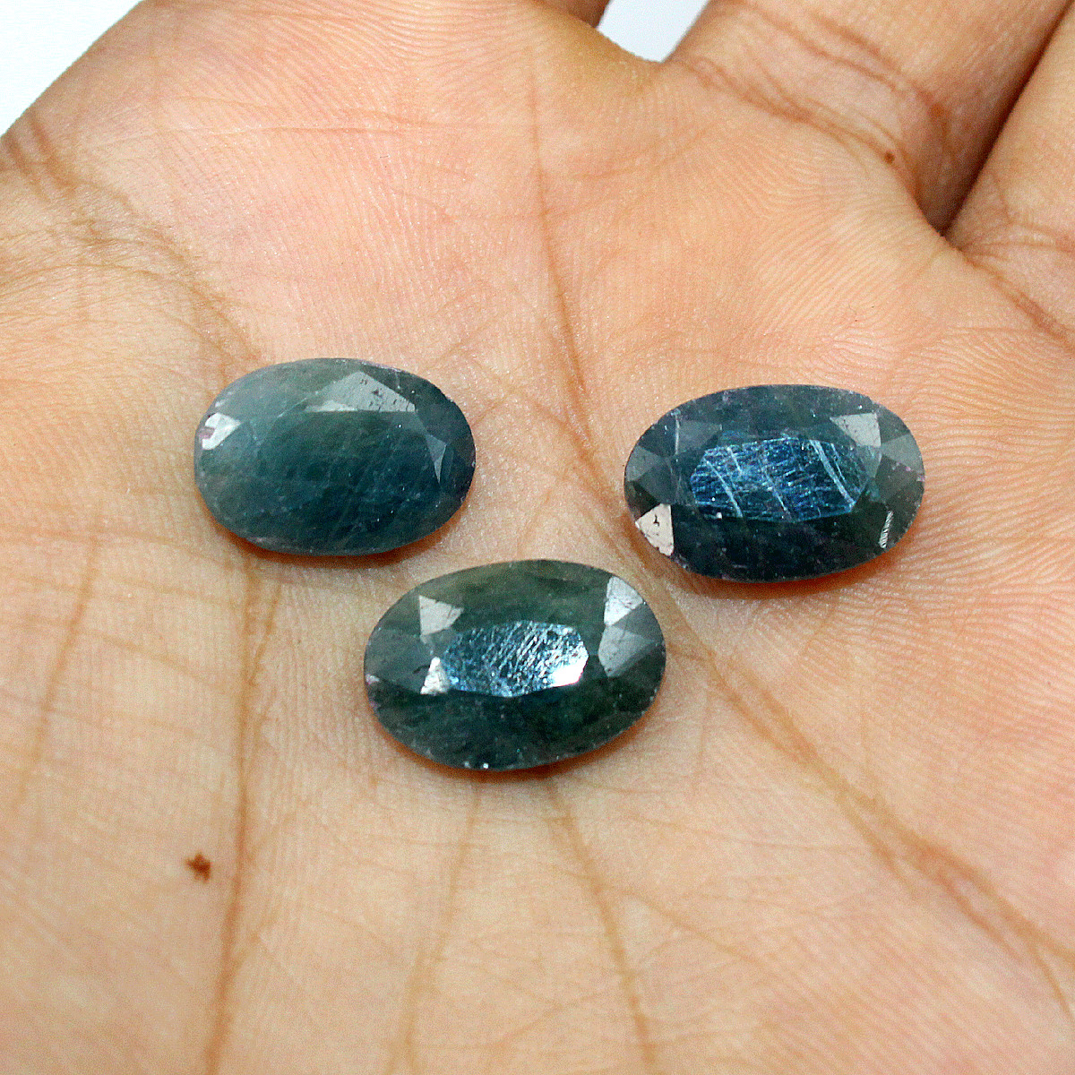 3 Pcs Madagascar Natural Blue Sapphire 15.4mm-15.7mm Oval Faceted Cut Gemstones