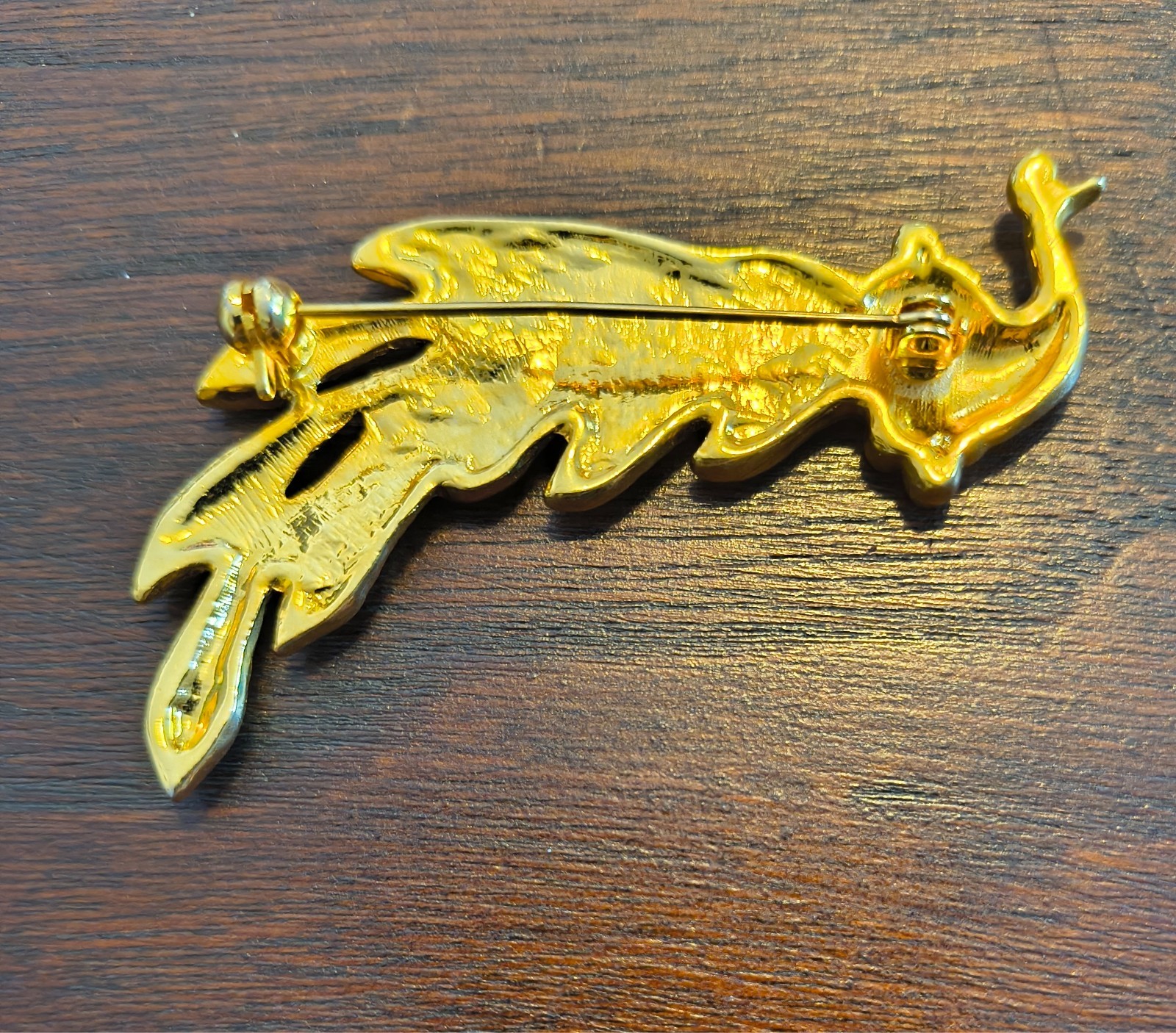 VTG Enamel Rhinestone Peacock Brooch Blue Green Gold Tone 2.5″ costume fashion
