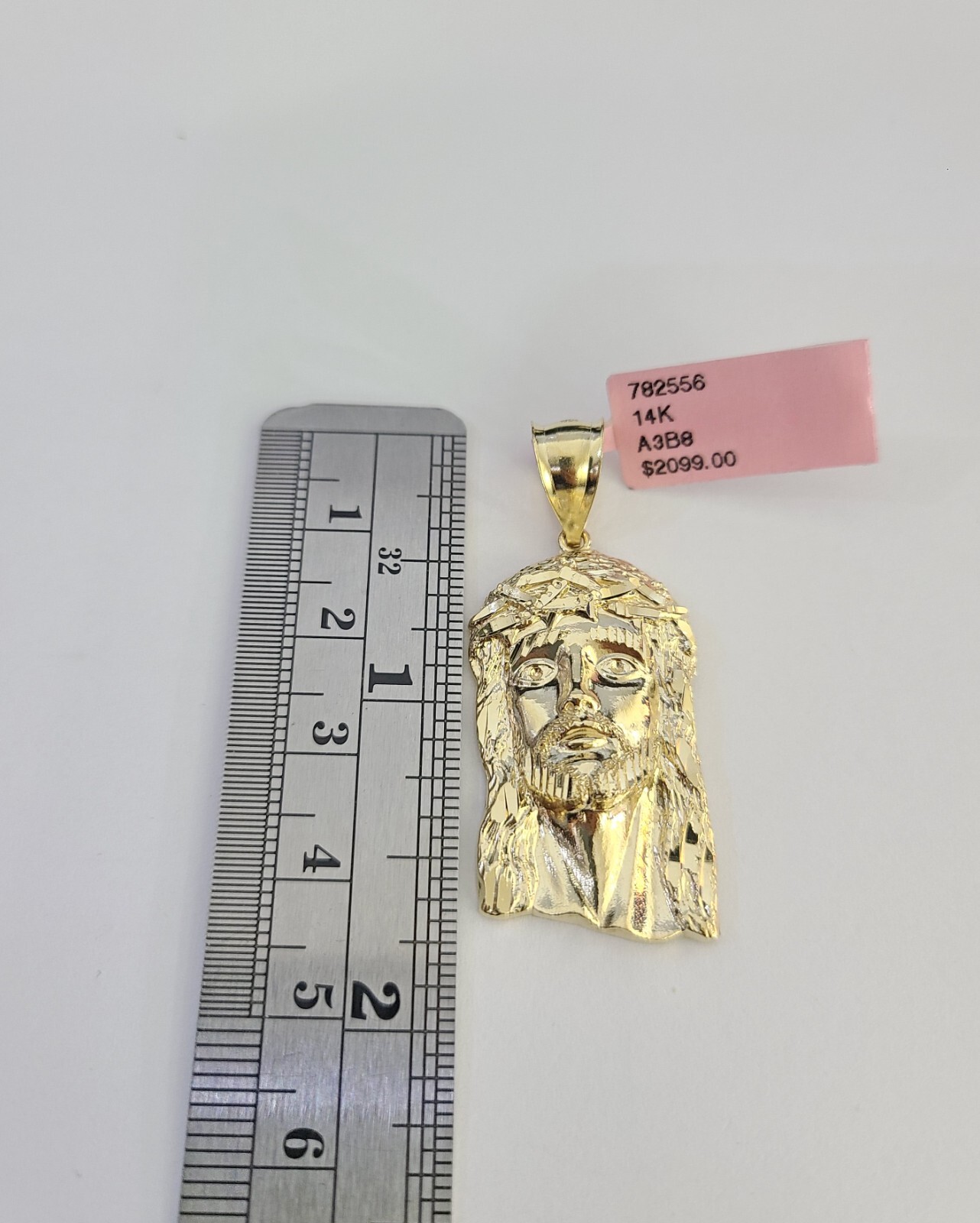 14k Jesus Head Charm Pendant REAL 14Kt Religious Yellow Gold Genuine