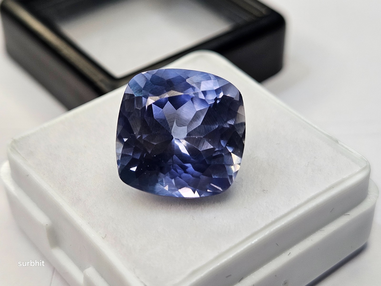 Shine Blue VVS Tanzanite Cushion Cut 13+Ct Natural Certified Loose Gemstone