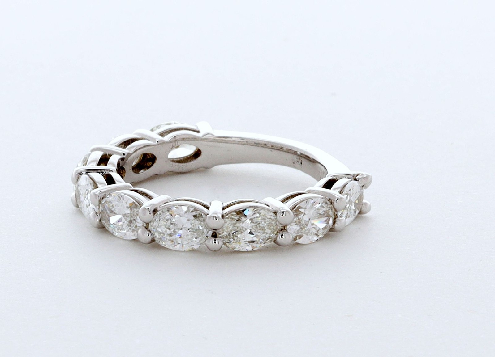 Classic Wedding Band Solid 14K Gold Classic 2.50 CT Oval Natural Diamond F VS2
