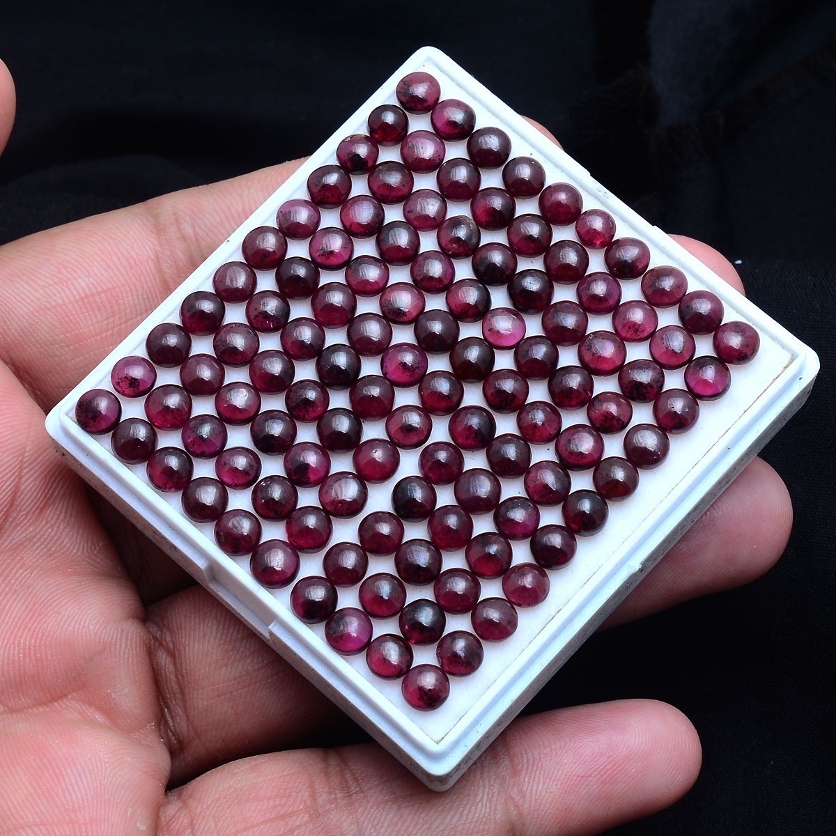 50 Pcs Natural Garnet 5mm Round Cabochon Untreated Loose Gemstones Wholesale Lot