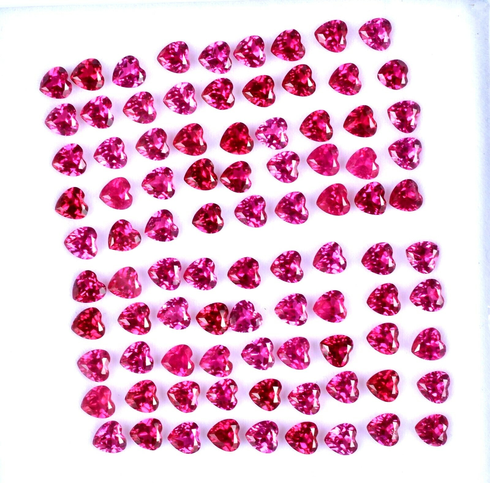 125 Pcs Natural Pink Mogok Ruby 5.00 MM Heart Certified Treated Loose Gemstone