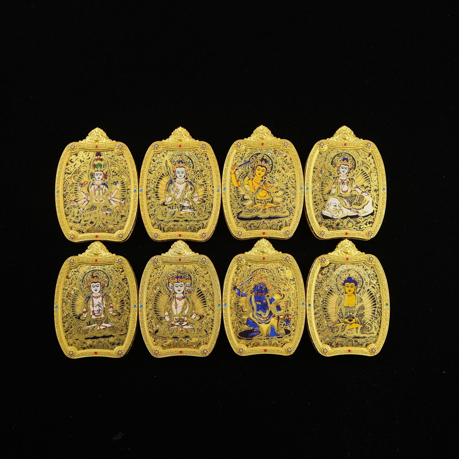 Tibetan Thangka Patronus Reversible Pendant Men’s Body Protection Necklace
