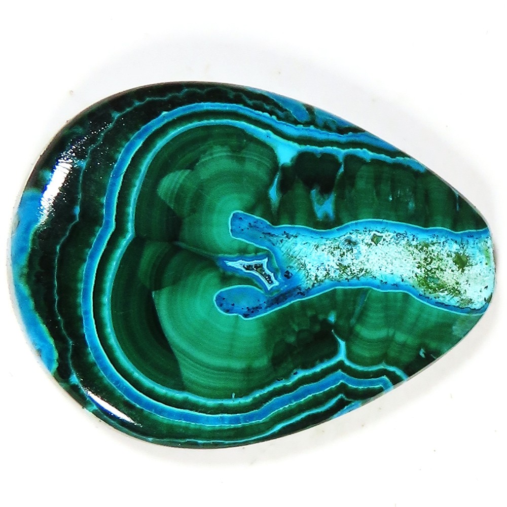 84.05 Cts Natural Green Malachite Chrysocolla Cabochon Gemstone 29x40x6 mm GIA-3