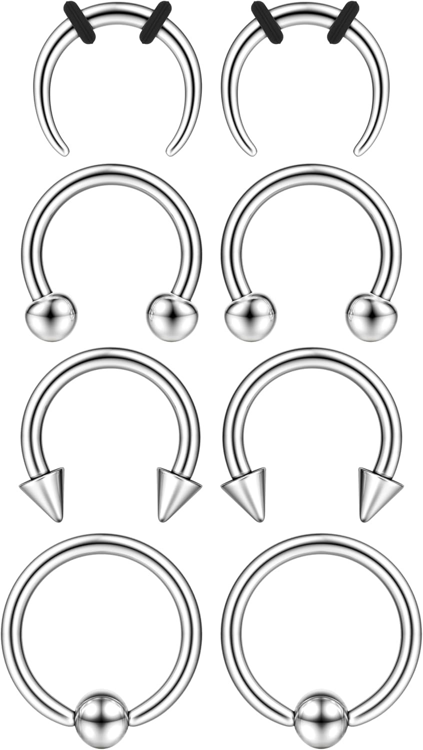 Septum Rings Surgical Stianless Steel 2G 4G 6G 8G 10G 12G 14G Septum Stretching